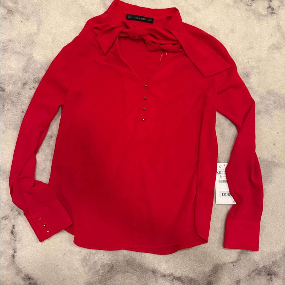 NWT Zara Elegant Red Women's Top